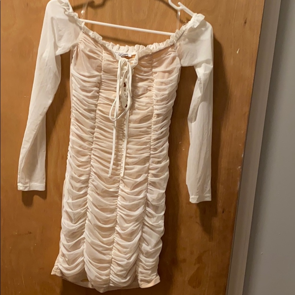 Off the shoulder white dress